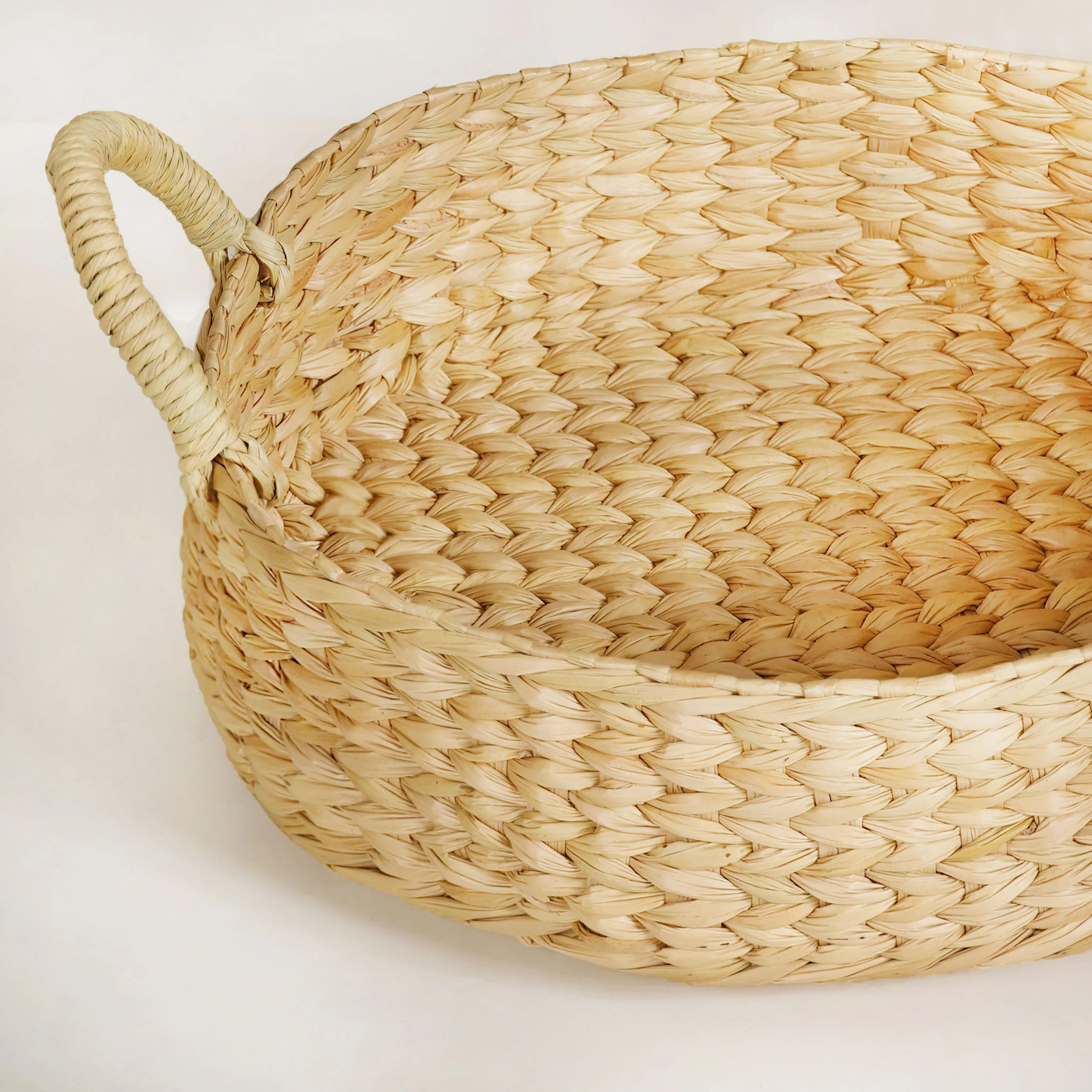 Round Handwoven Organic Kitchen Baskets Set Of 2 - Image 9