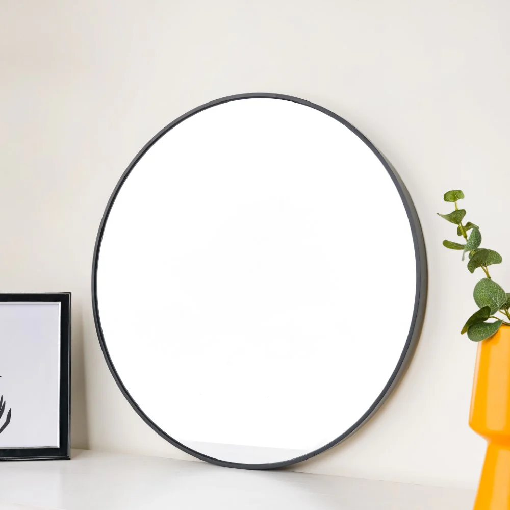 Round Wall Mirror Black 23 Inch - Image 3