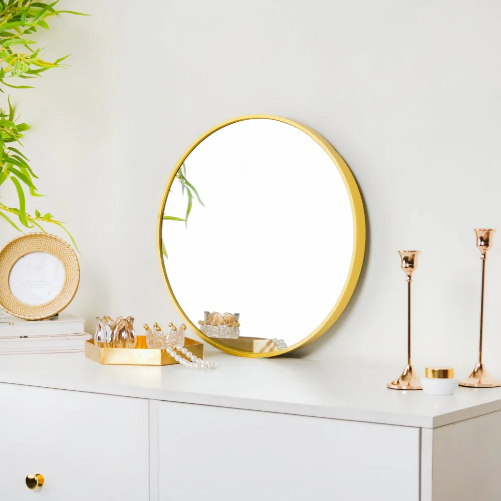 Round Wall Mirror Gold 15 Inch - Image 3