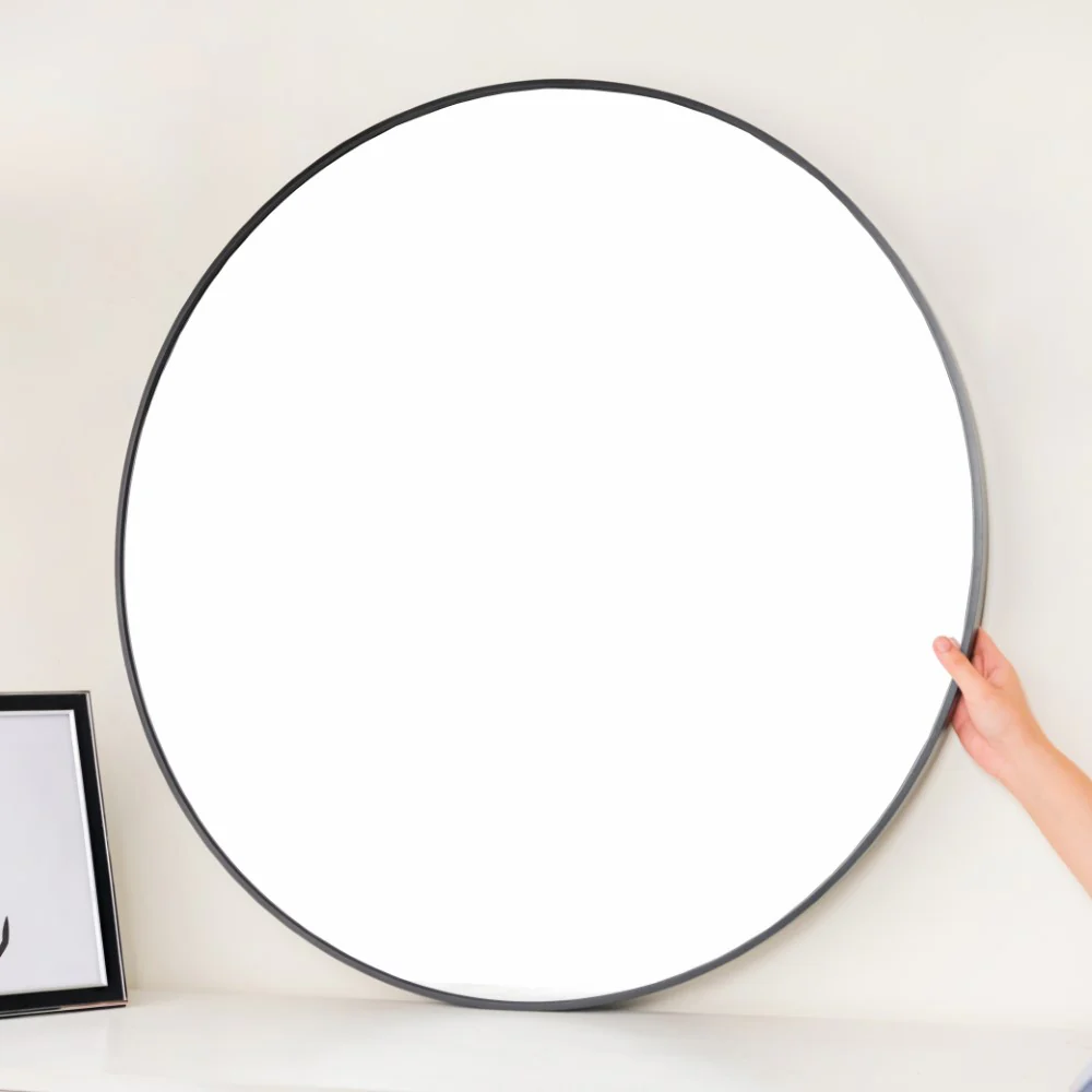 Round Mirror Black 31 Inch - Image 2