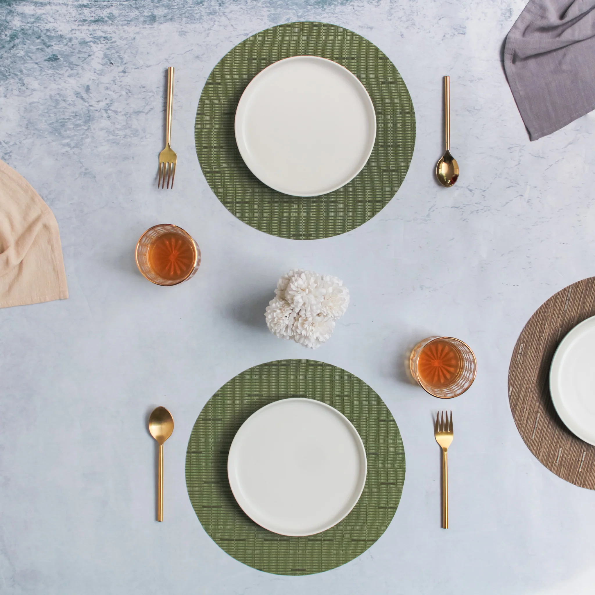 Round Placemat Green Set of 4 - Image 2