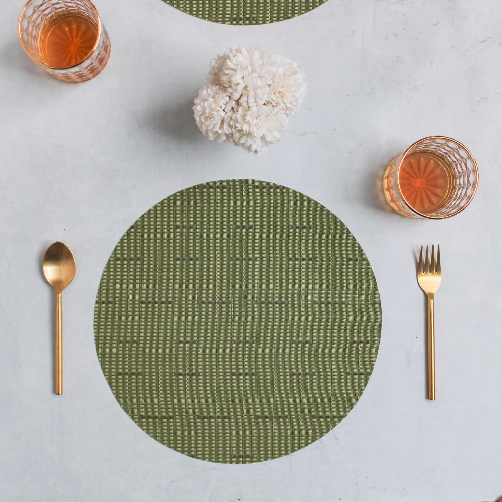 Round Placemat Green Set of 4 - Image 6