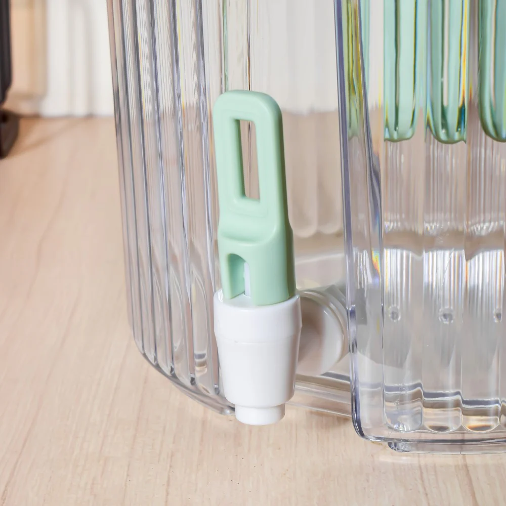 Round Ribbed Drink Dispenser With Infuser Green 6 inch 2L - Image 10