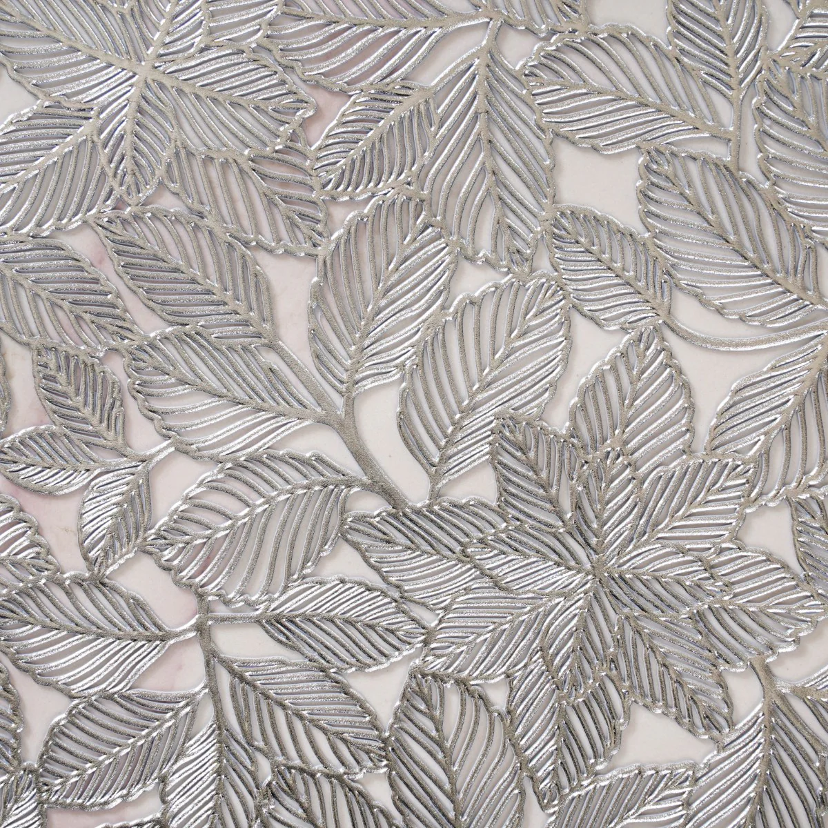 Round Silver Leaves Waterproof Placemat Set Of 6 - Image 12