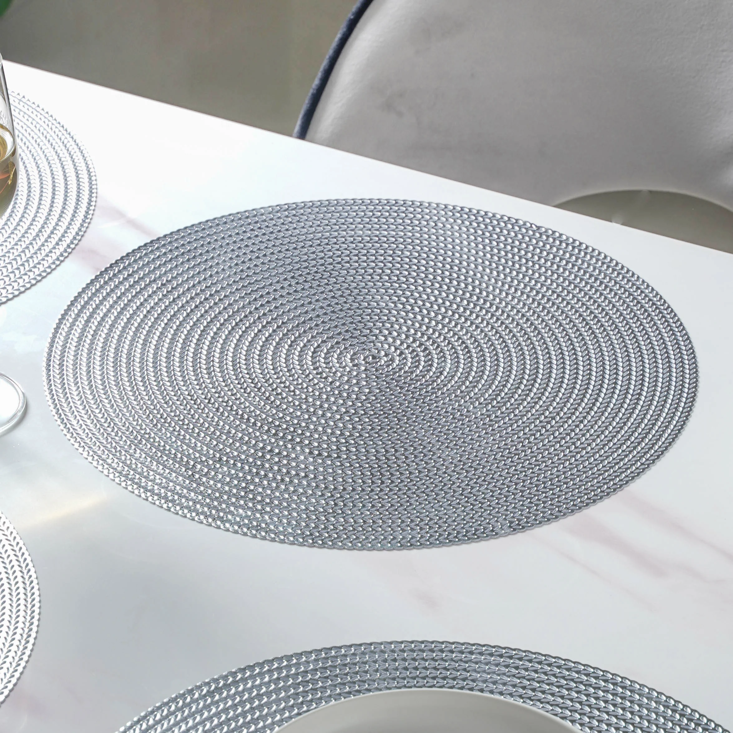 Round Silver Placemat Set of 6 - Image 11