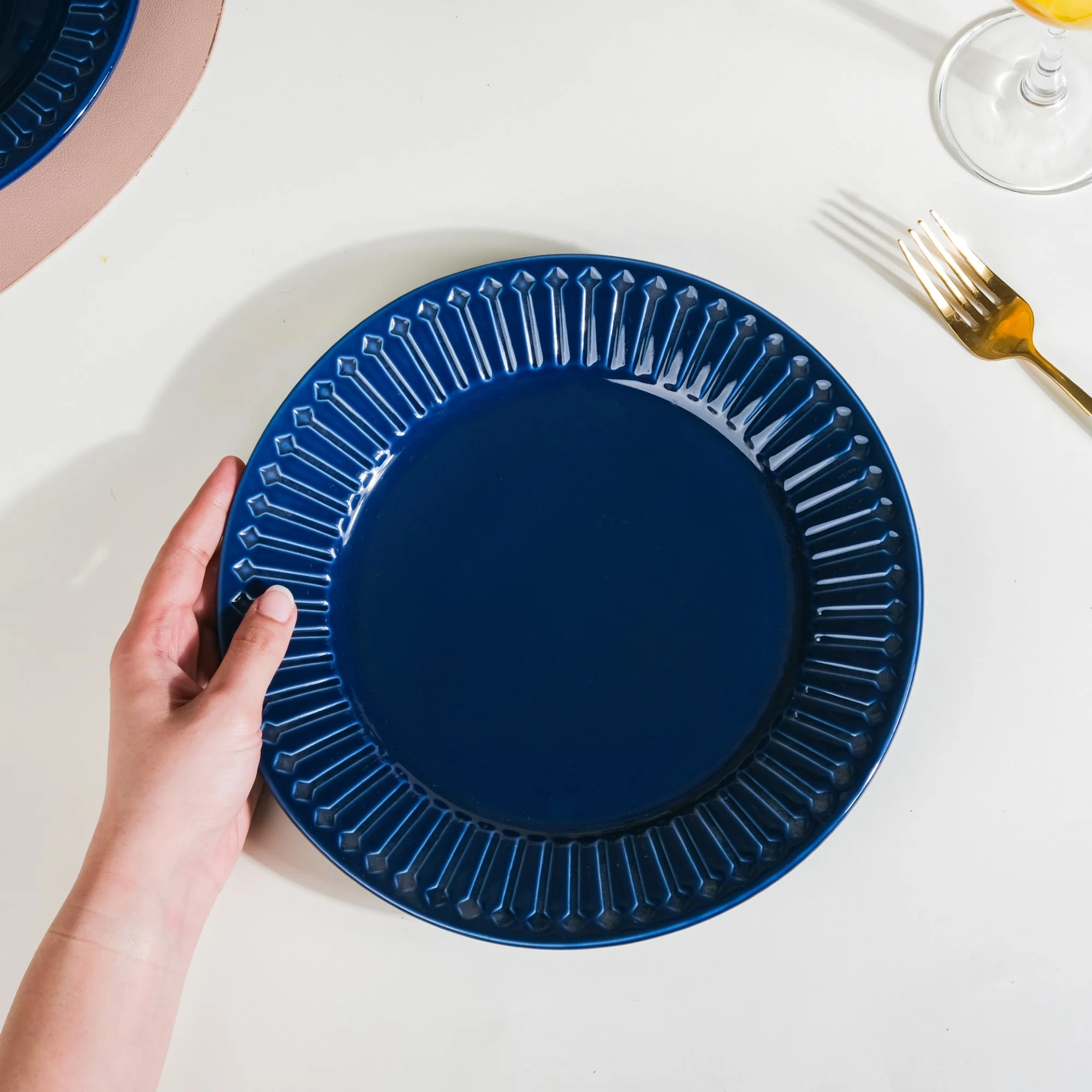 Royal Pasta Plate Blue 9 Inch - Image 2