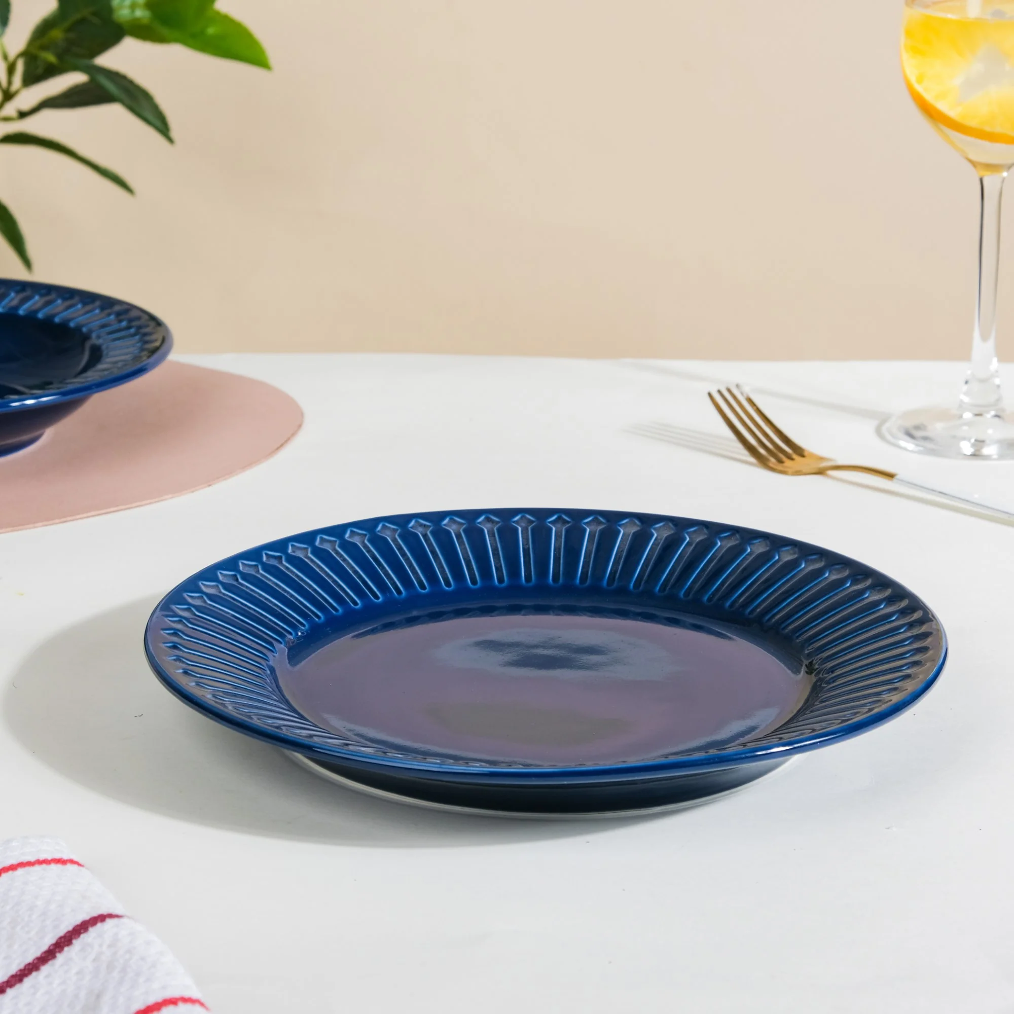 Royal Pasta Plate Blue 9 Inch - Image 4