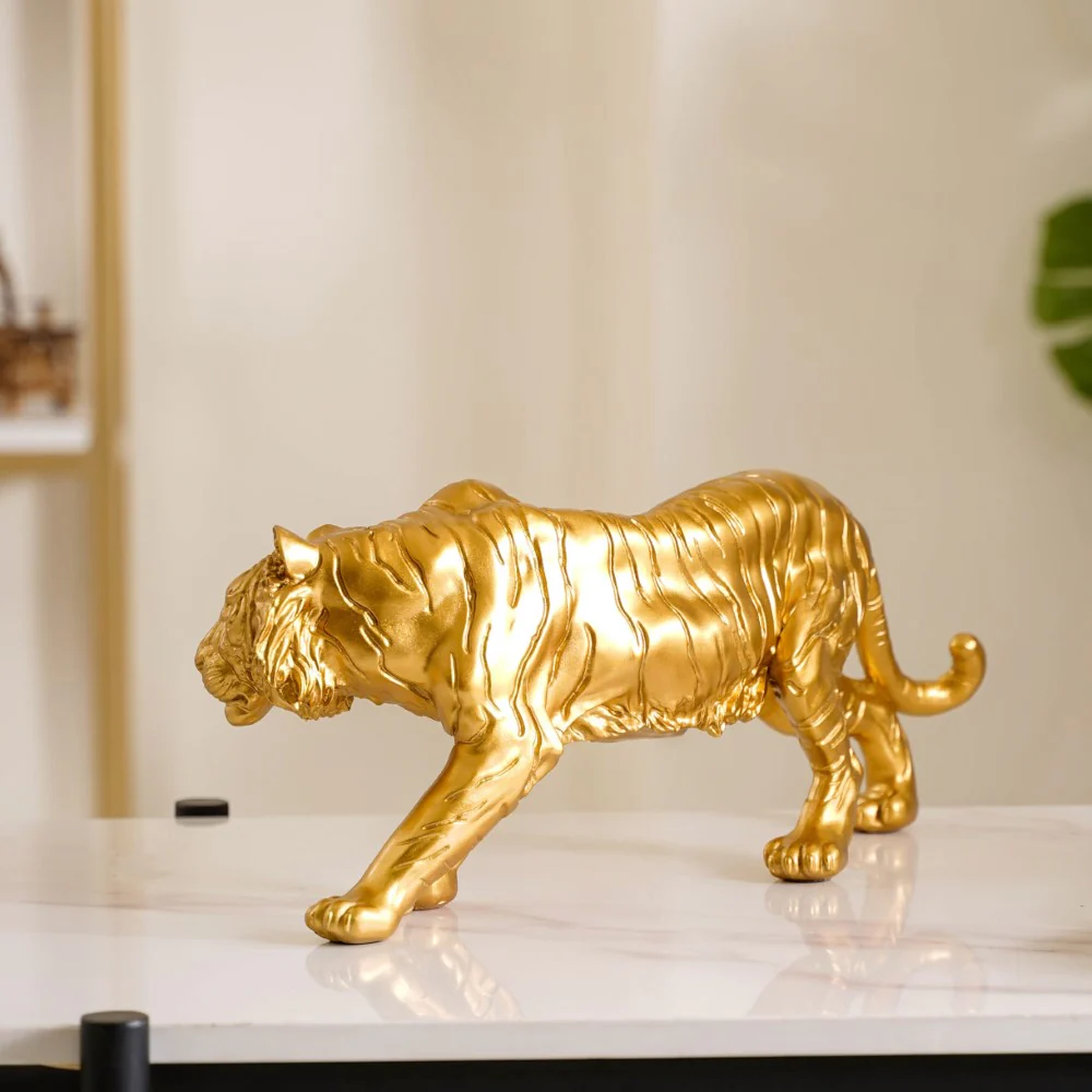 Royal Tiger Figurine Gold - Image 3