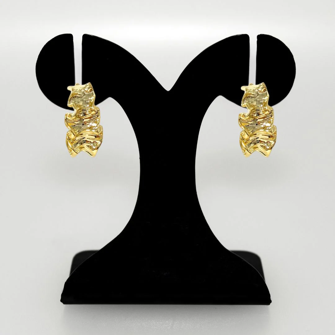 Ruched J Hoops Gold - Image 6