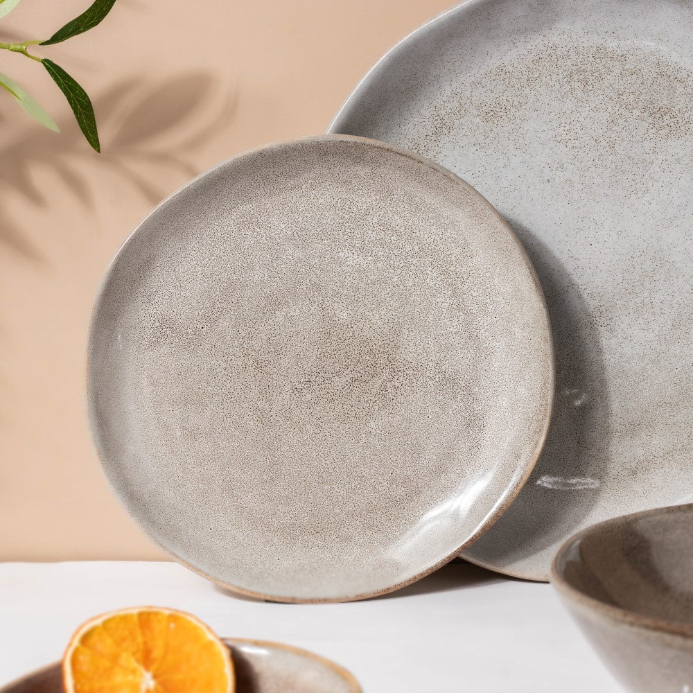 Rustic Handmade Ceramic Snack Plate Grey 8 Inch - Image 6