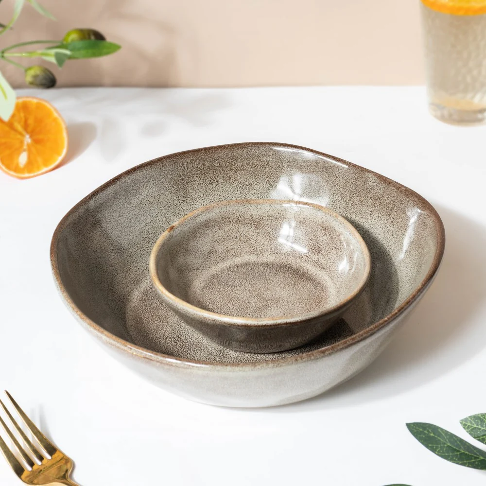 Rustic Handmade Snack Bowl Grey 150 ml - Image 7