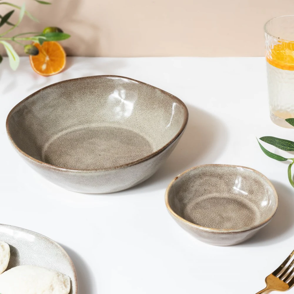 Rustic Handmade Snack Bowl Grey 150 ml - Image 8