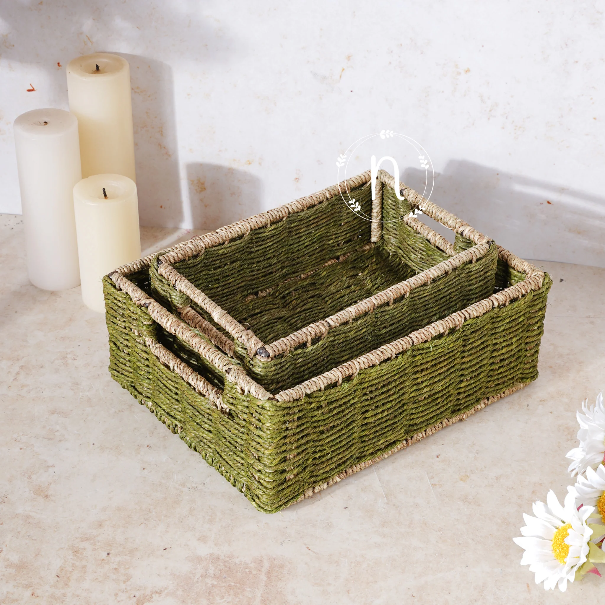 Sabai Grass Baskets Set - Image 6