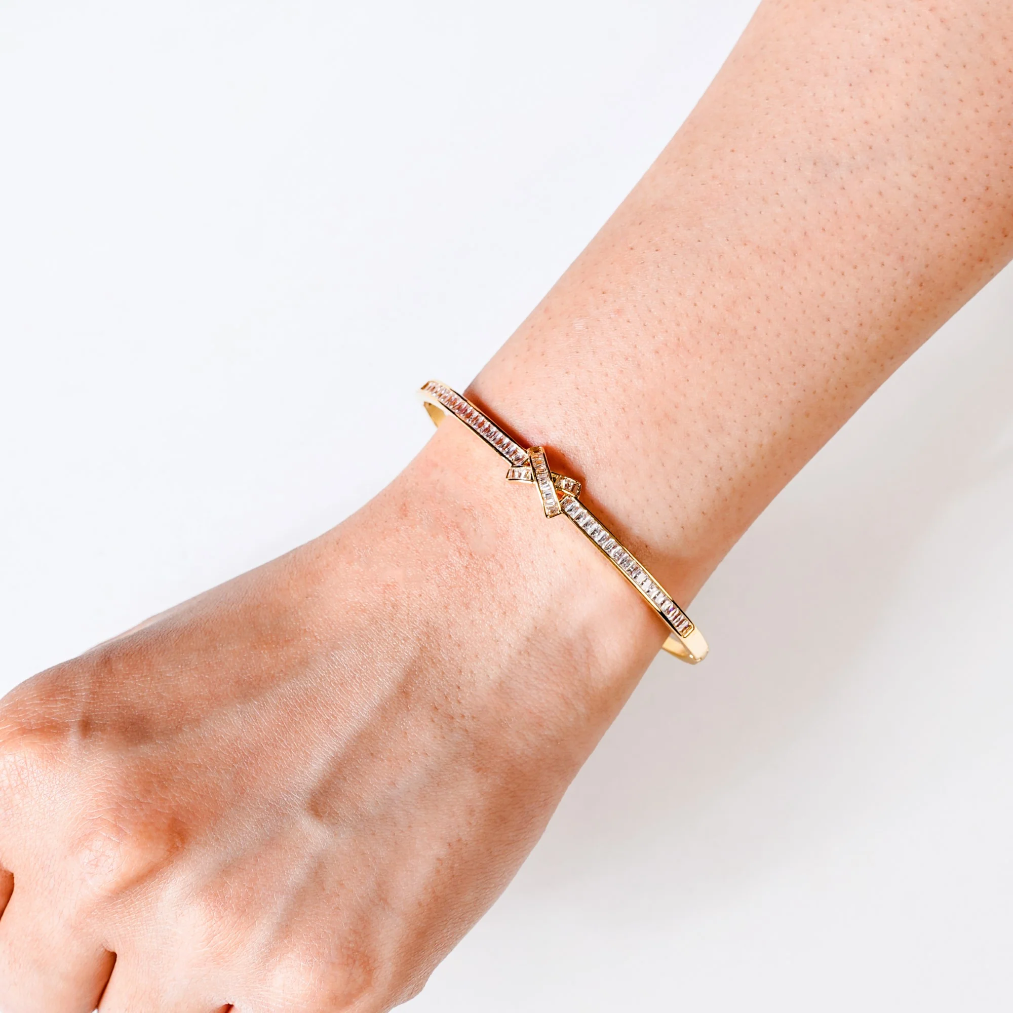 Sacred Sparkle Cross Bracelet Gold - Image 2