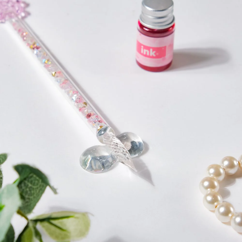 Sakura Glass Calligraphy Pen With Ink Bottle - Image 4