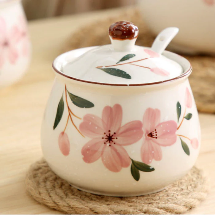 Sakura Spice Jar Set with Tray - Image 5