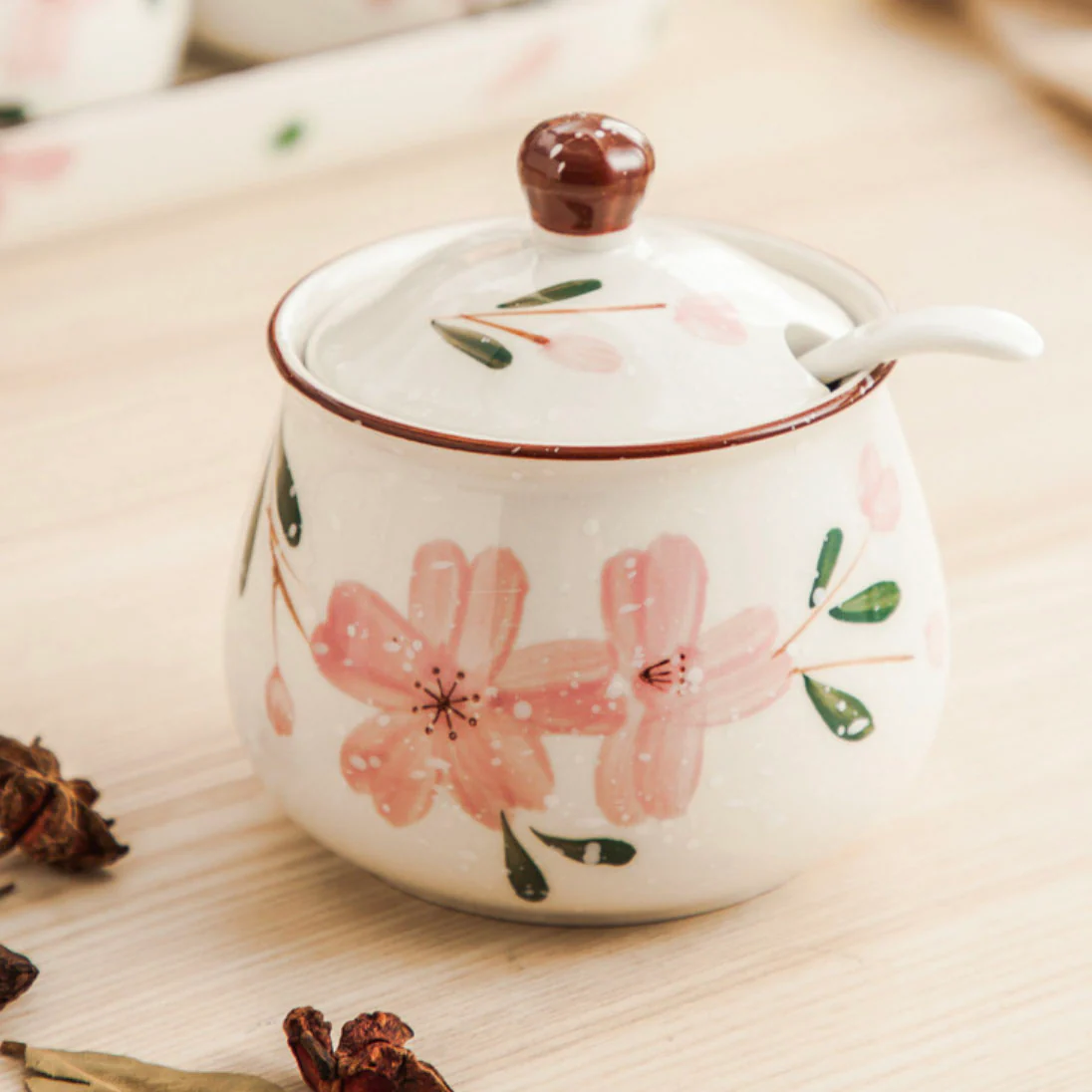 Sakura Spice Jar Set with Tray - Image 6