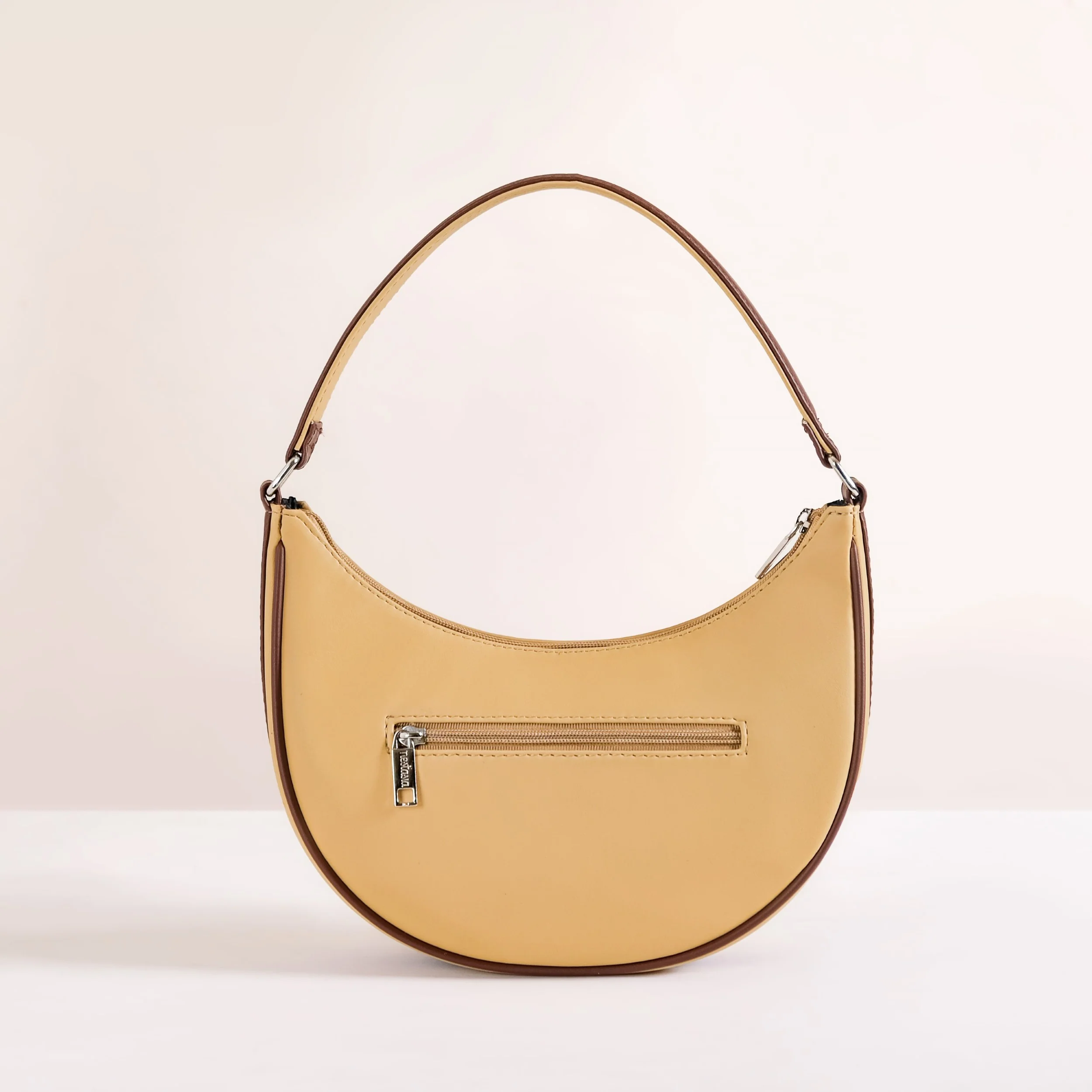 Sandy Beige Half Moon Shoulder Bag - Image 13
