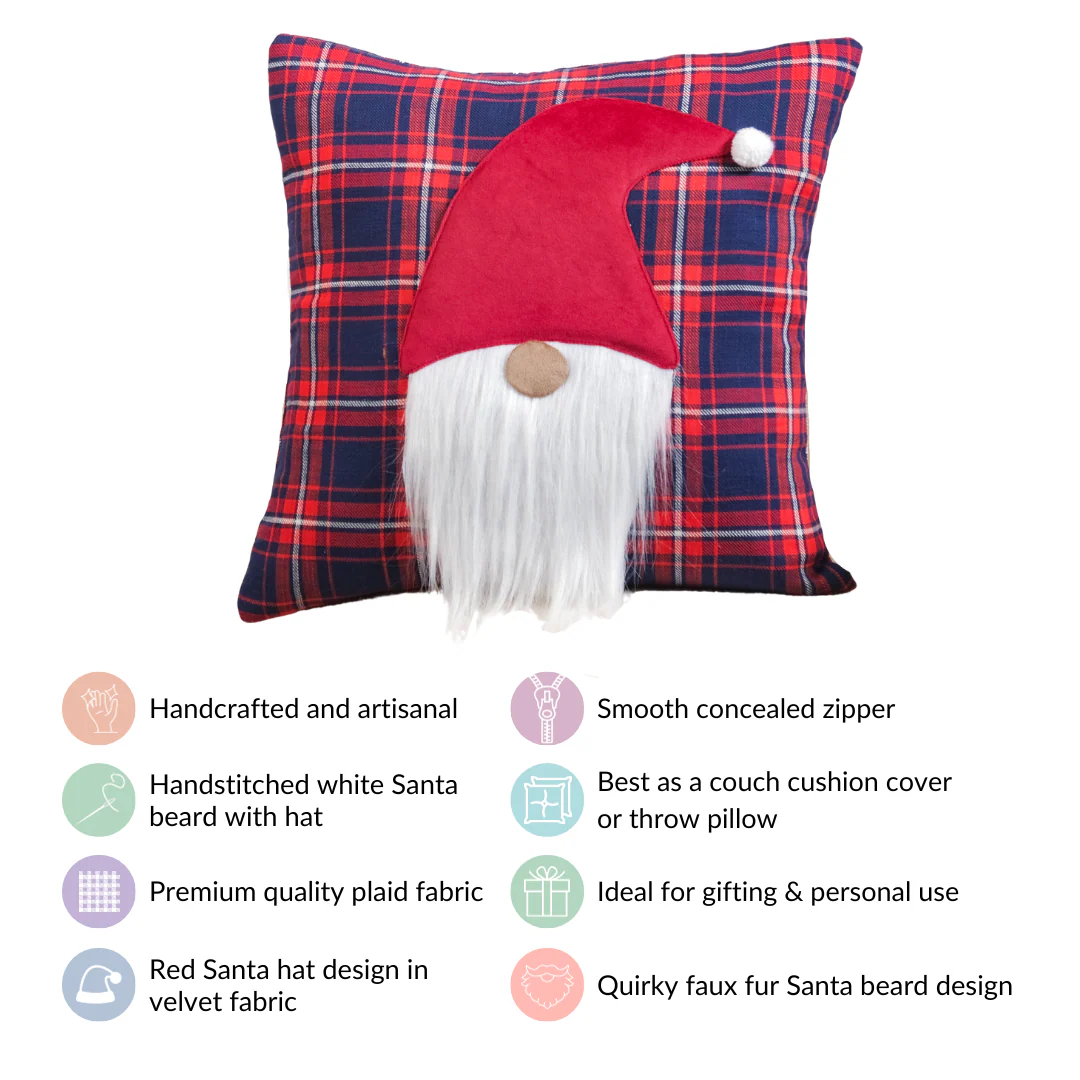 Santa Claus Decorative Christmas Cushion Cover 16x16 Inch - Image 5