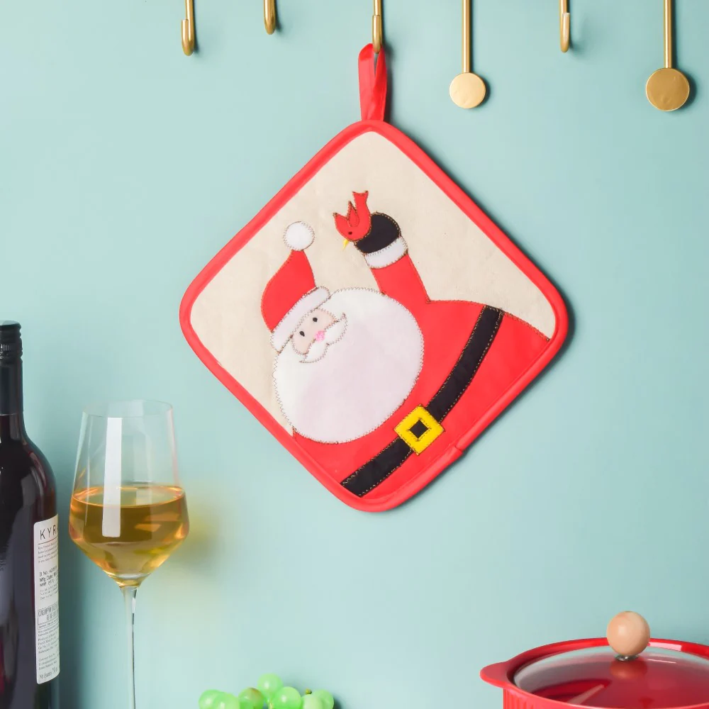 Santa Square Christmas Themed Trivet 8.5 Inch