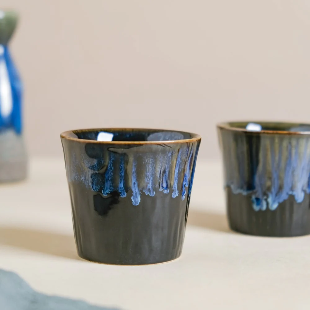 Sapphire Ceramic Tea Tumbler Blue Set Of 2 100 ml - Image 10