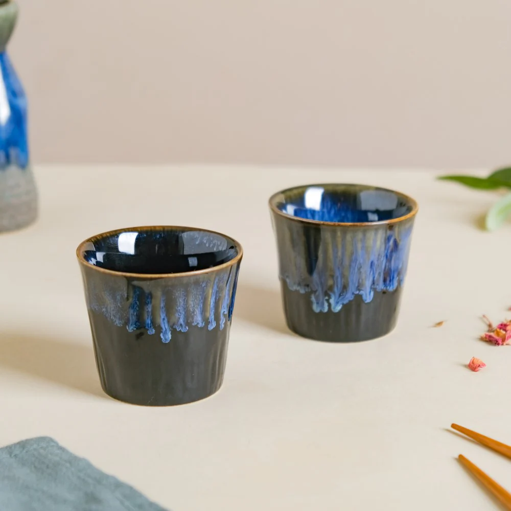 Sapphire Ceramic Tea Tumbler Blue Set Of 2 100 ml - Image 5