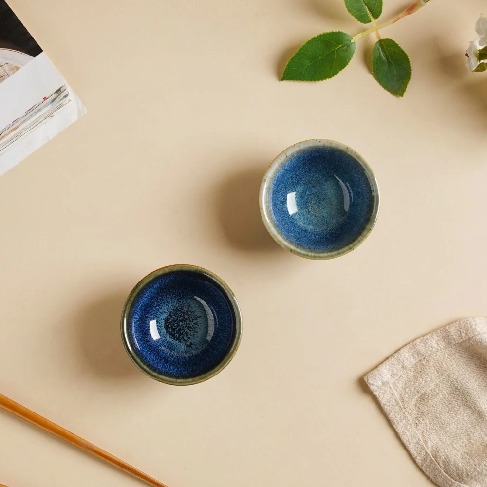 Sapphire Glazed Ceramic Dip Bowl Blue 50 ml - Image 11