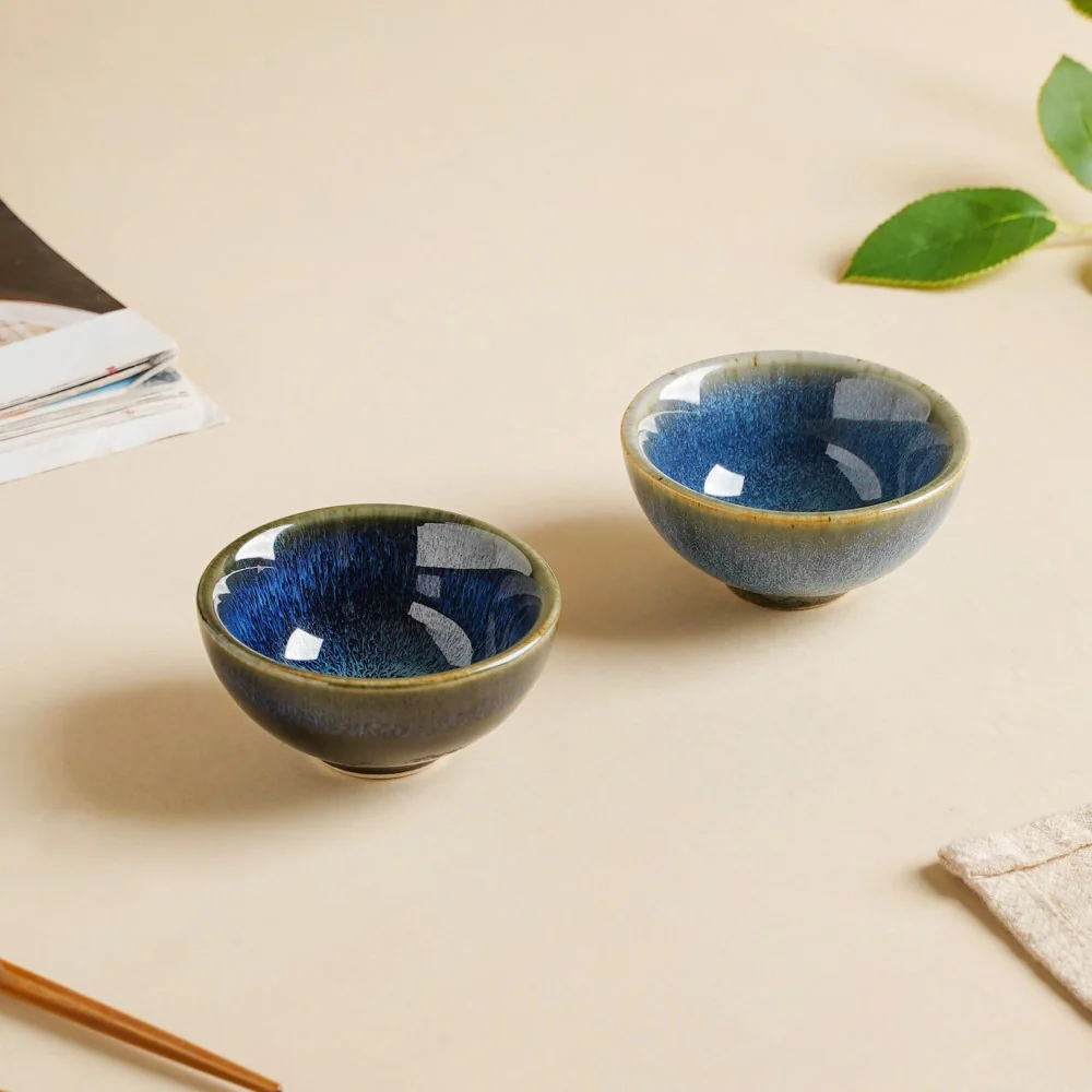 Sapphire Glazed Ceramic Dip Bowl Blue 50 ml - Image 12