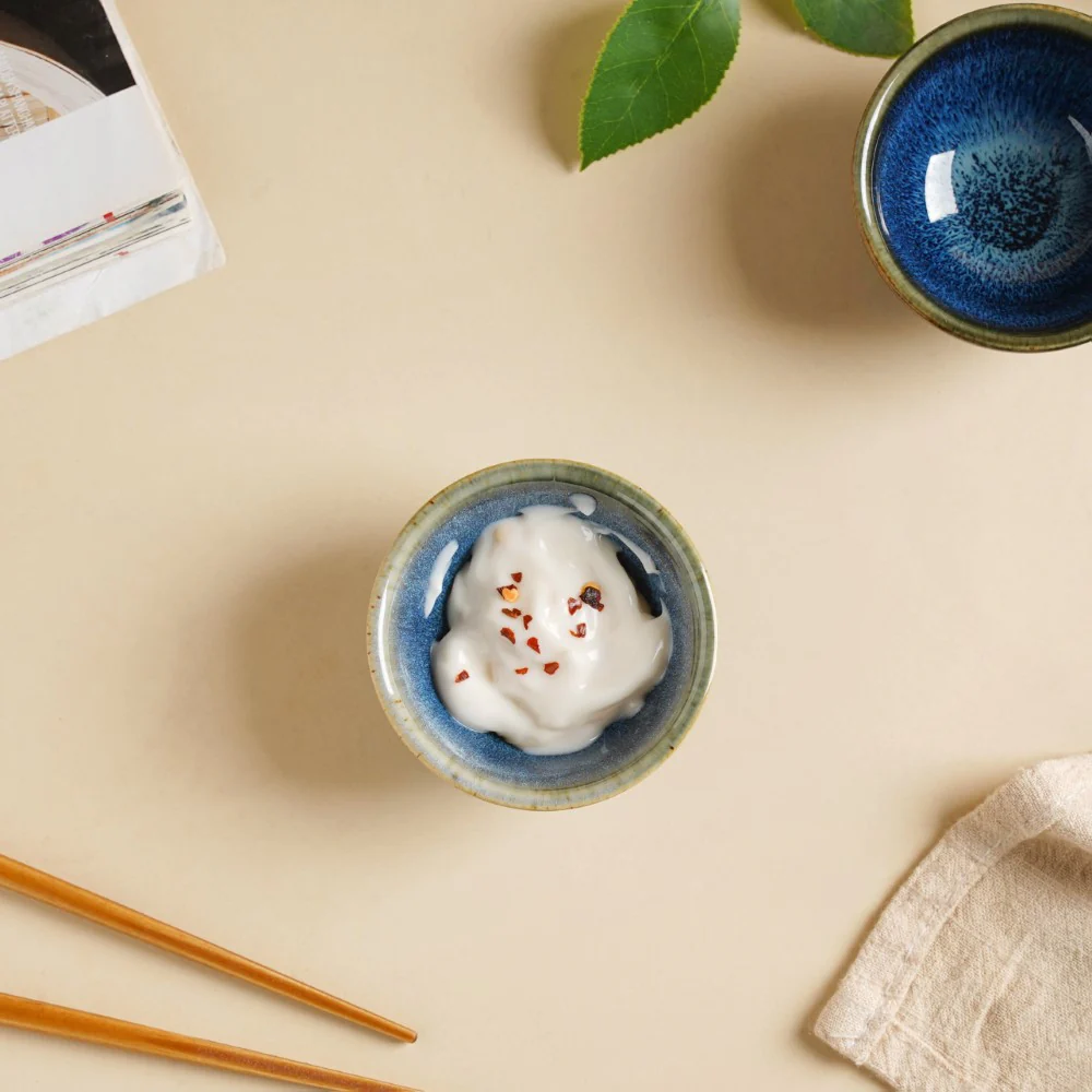 Sapphire Glazed Ceramic Dip Bowl Blue 50 ml - Image 4