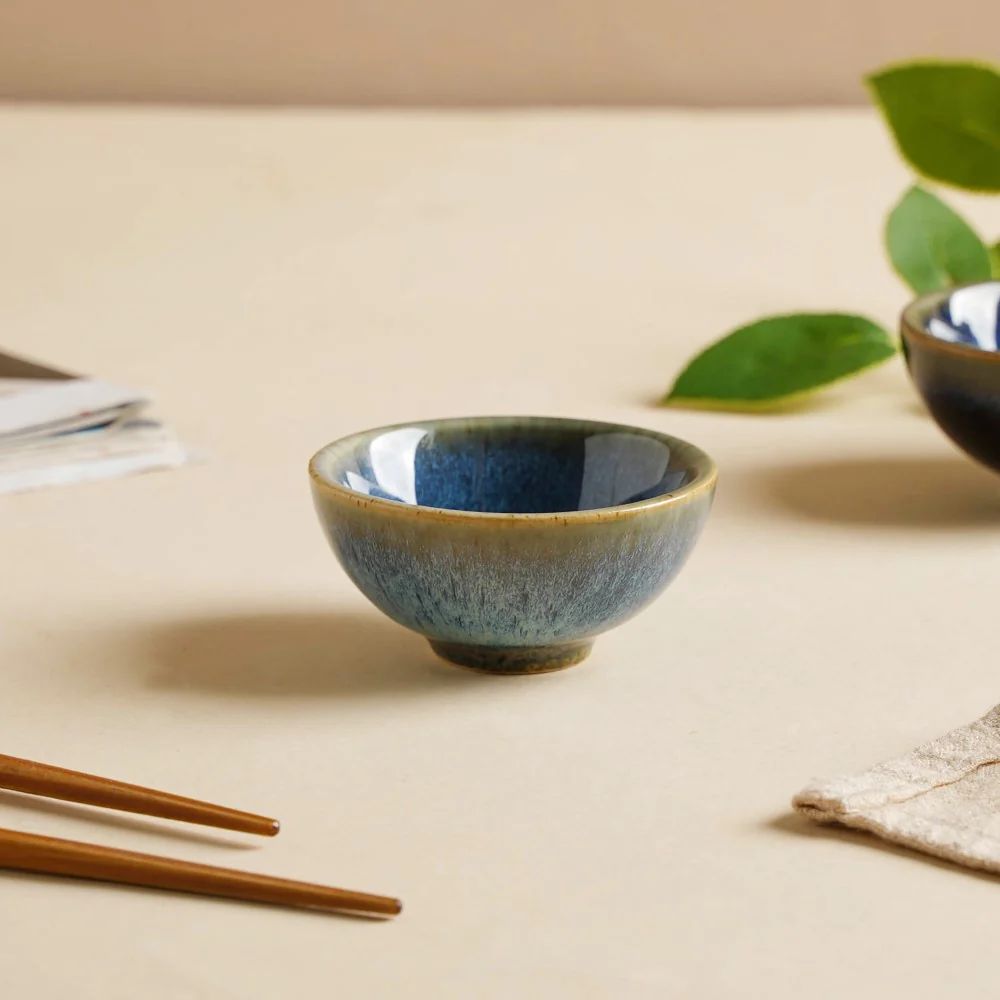 Sapphire Glazed Ceramic Dip Bowl Blue 50 ml - Image 6