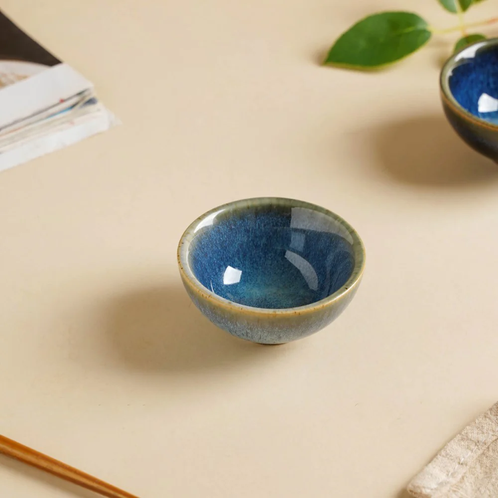 Sapphire Glazed Ceramic Dip Bowl Blue 50 ml - Image 7