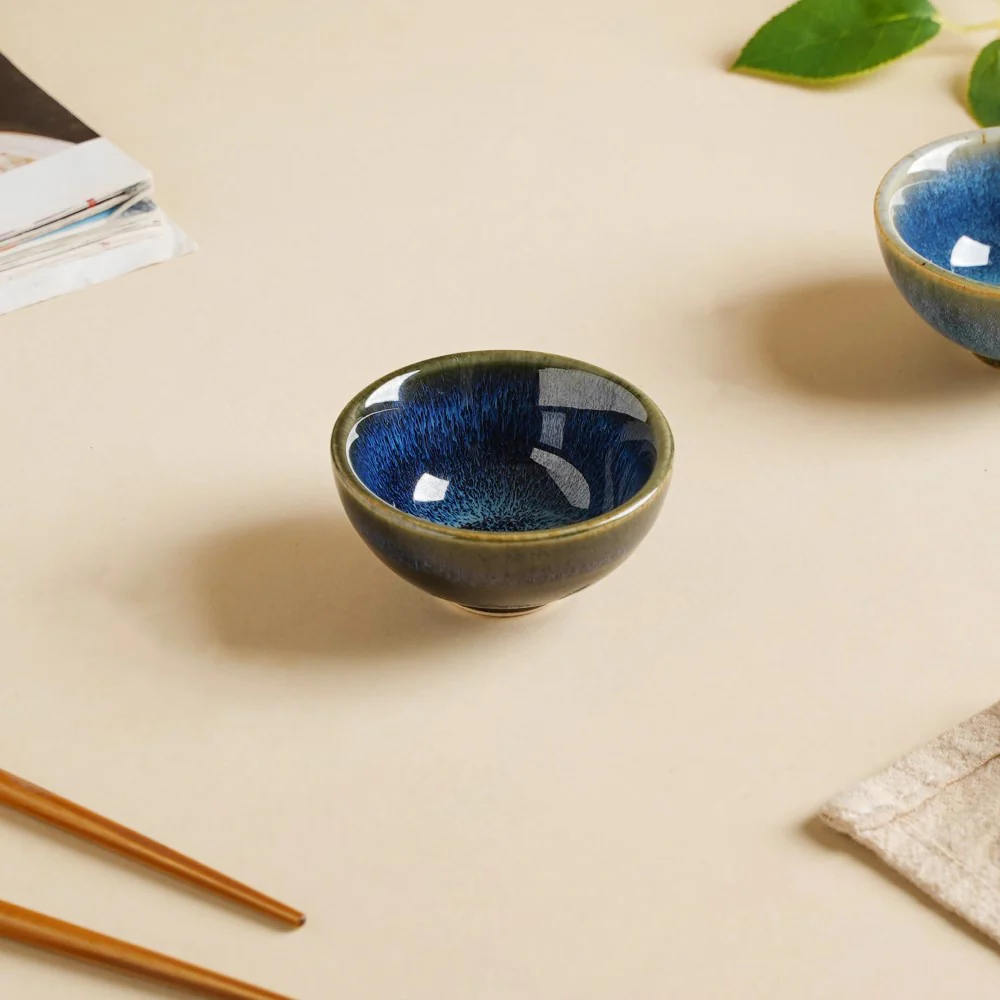Sapphire Glazed Dip Bowl Blue 50 ml - Image 6