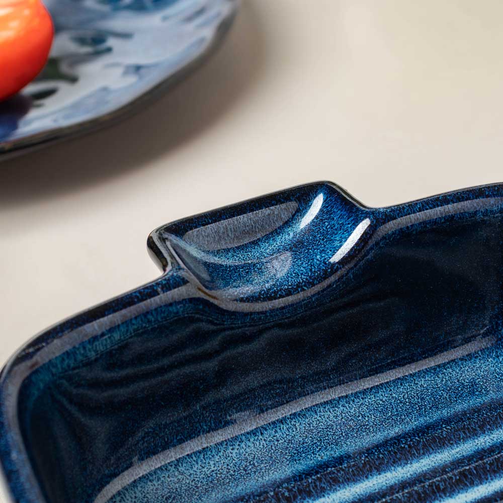 Sapphire Rectangle Baking Dish With Handle Blue 500 ml - Image 7