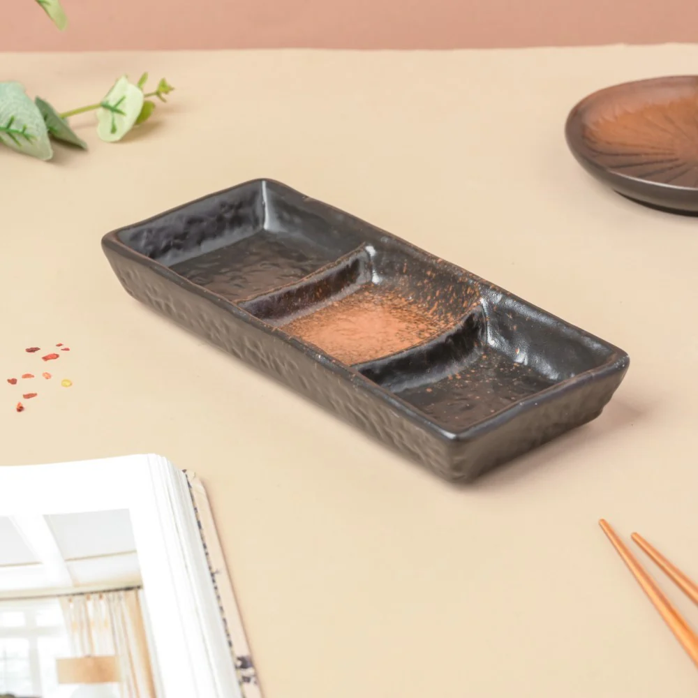 Savanna Stoneware 3 Section Dip Plate - Image 5