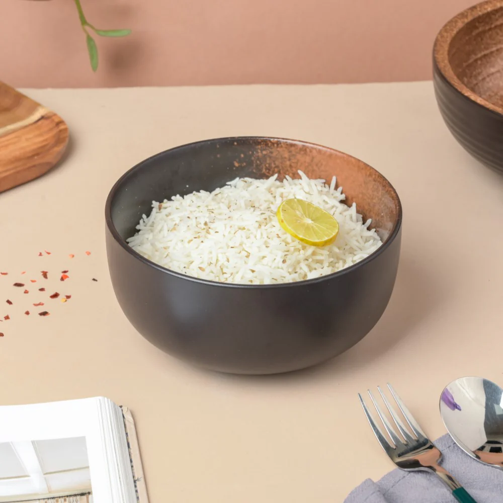 Savanna Stoneware Curry Bowl Black Brown 500 ml - Image 2