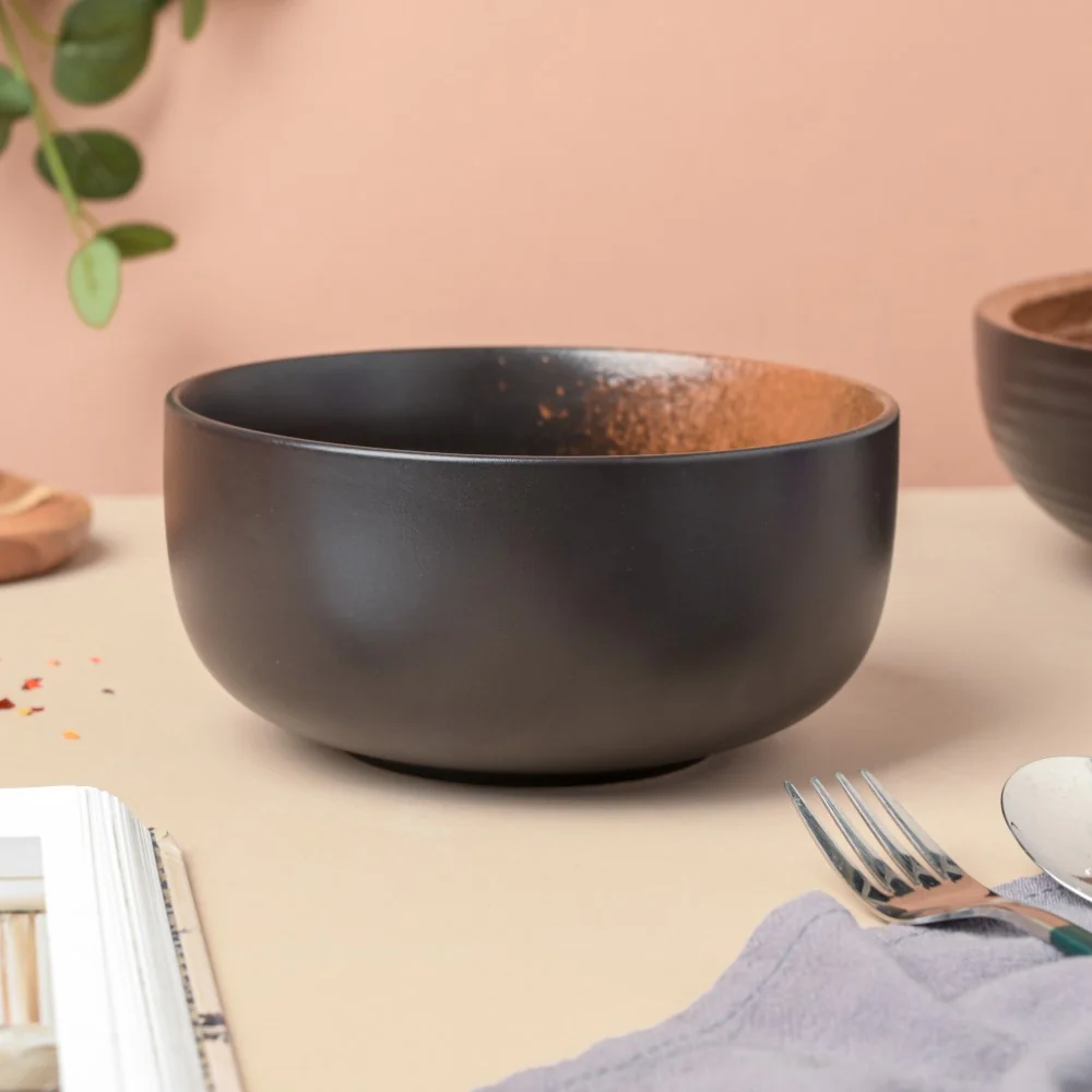 Savanna Stoneware Curry Bowl Black Brown 500 ml - Image 5
