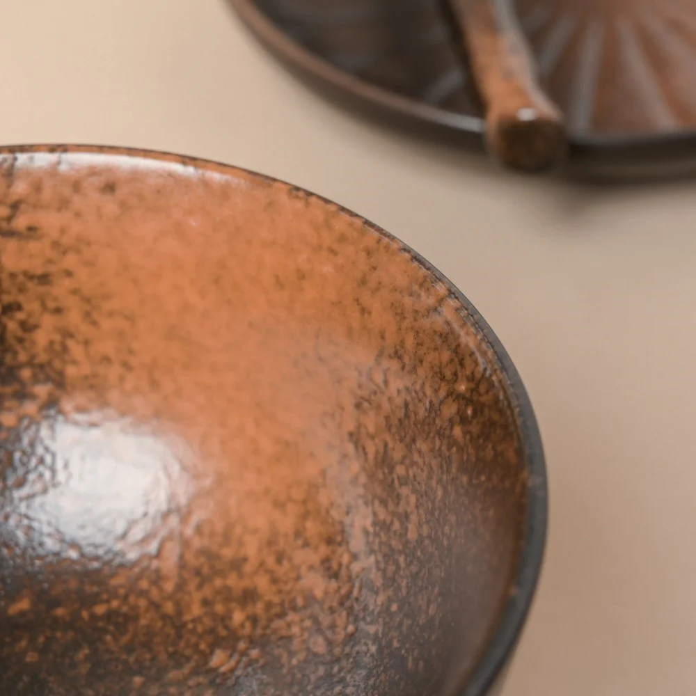 Savanna Stoneware Snack Bowl Black Brown 200ml - Image 6