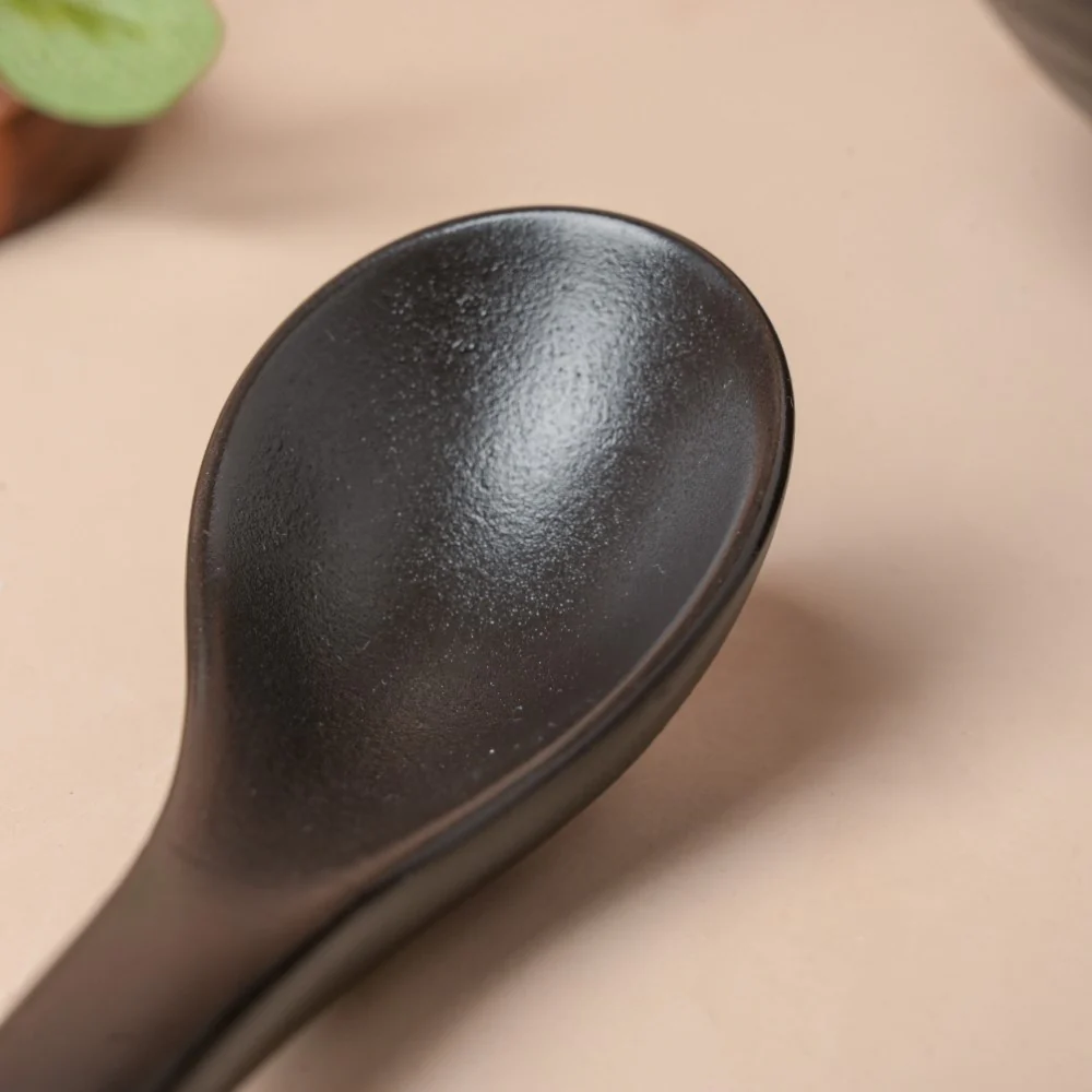 Savanna Stoneware Soup Spoon Matte Black - Image 5
