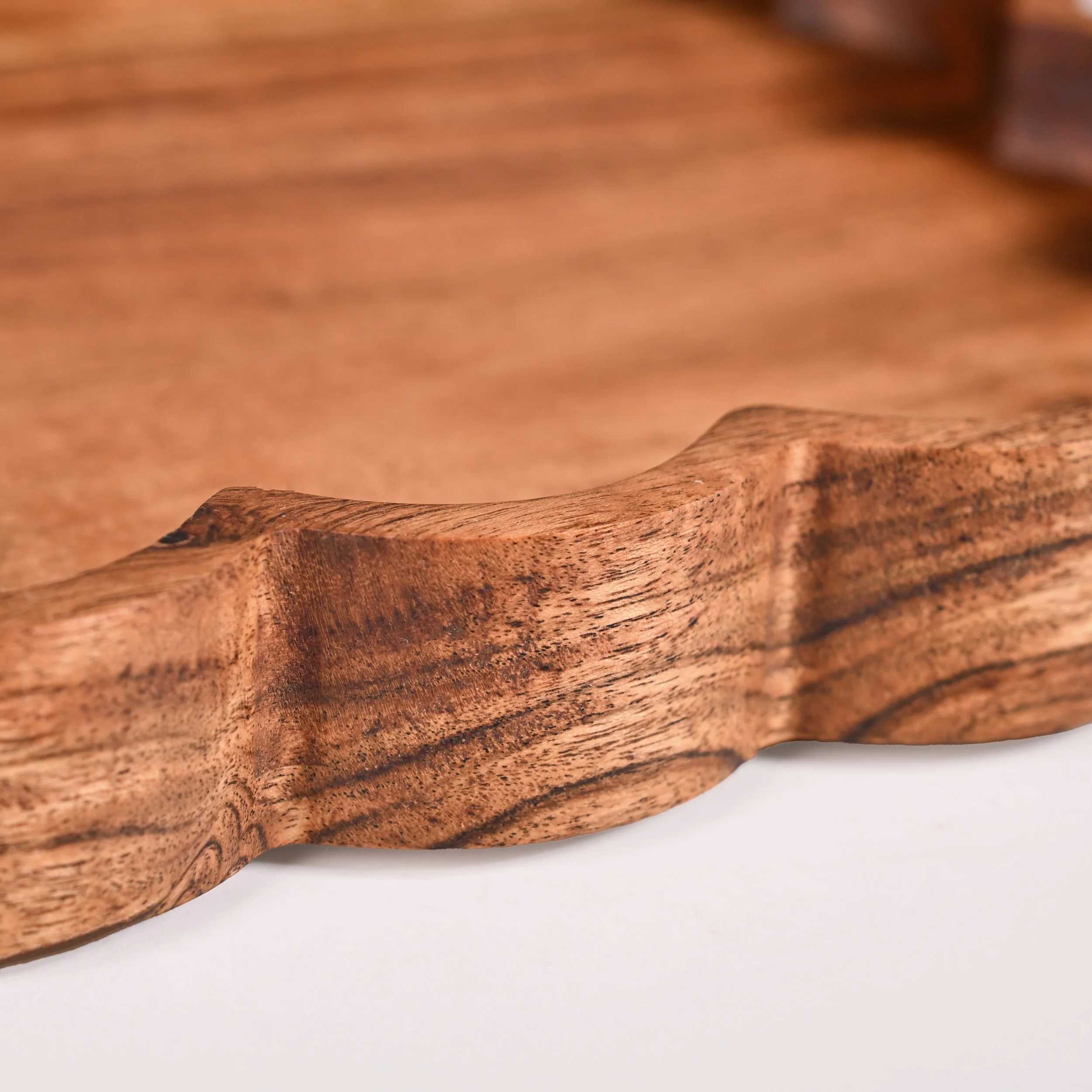 Scallop Acacia Wood Square Serving Platter 26x26cm - Image 6