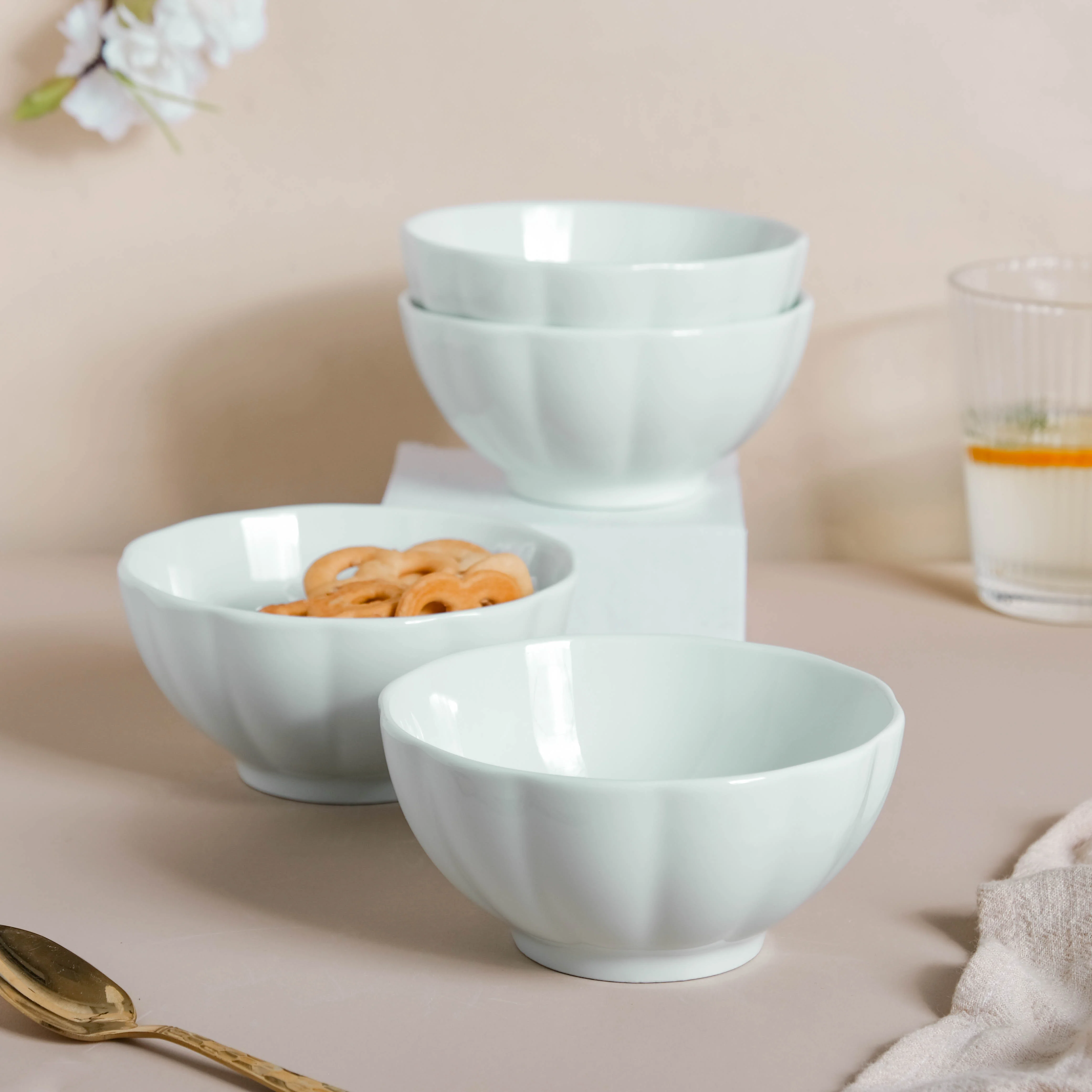 Scalloped Mint Bowl Set of 4 - Image 3