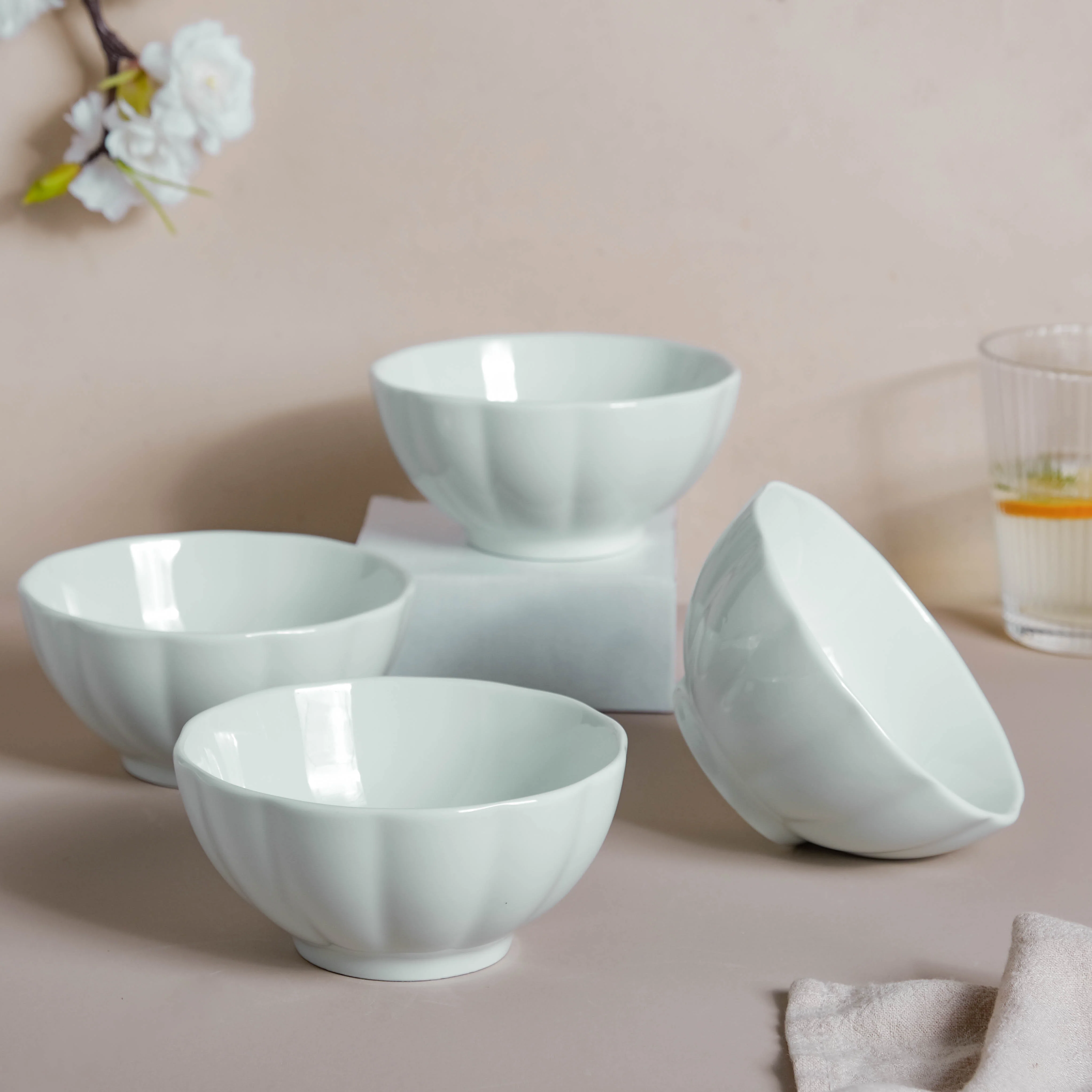 Scalloped Mint Bowl Set of 4 - Image 4