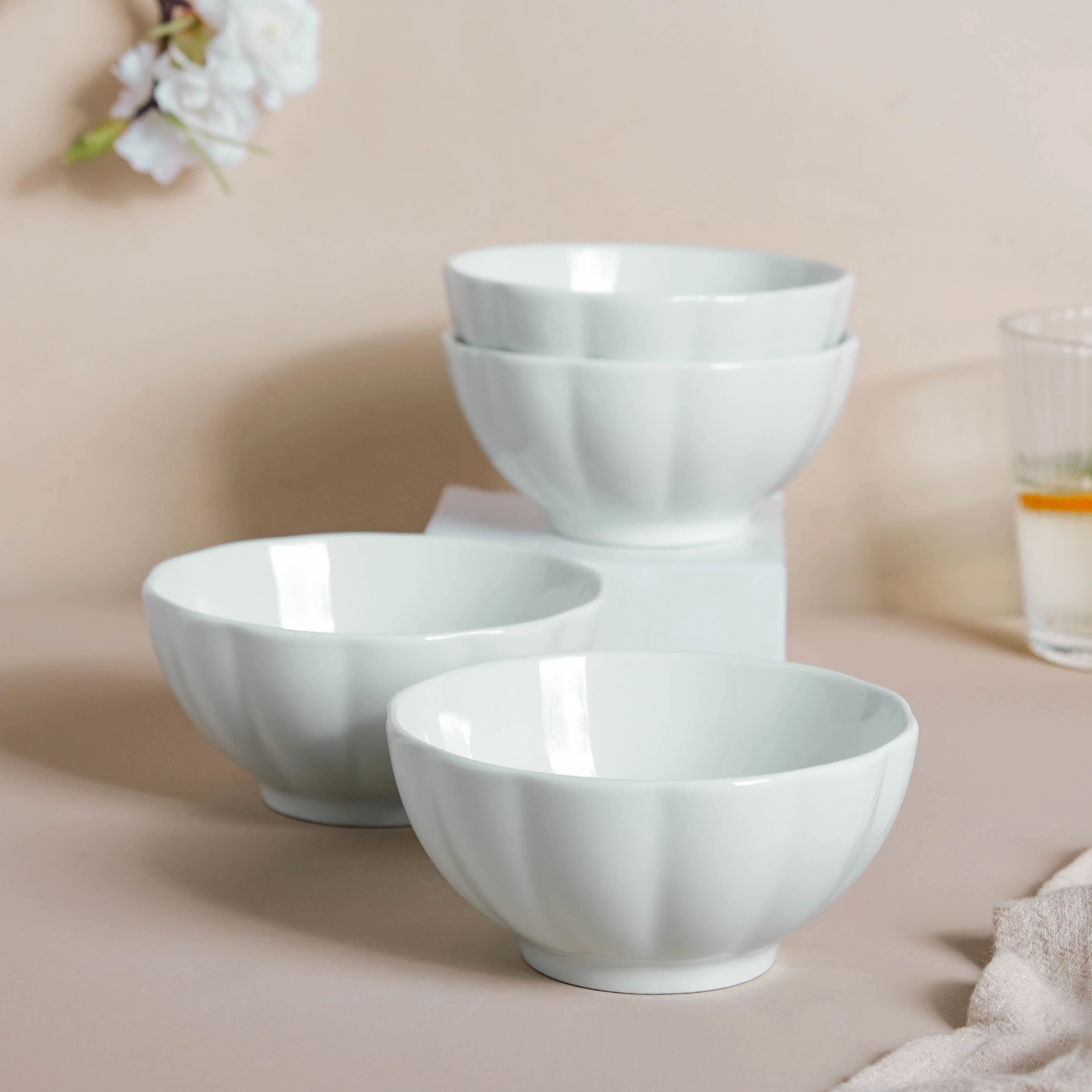 Scalloped Mint Bowl Set of 4 - Image 8