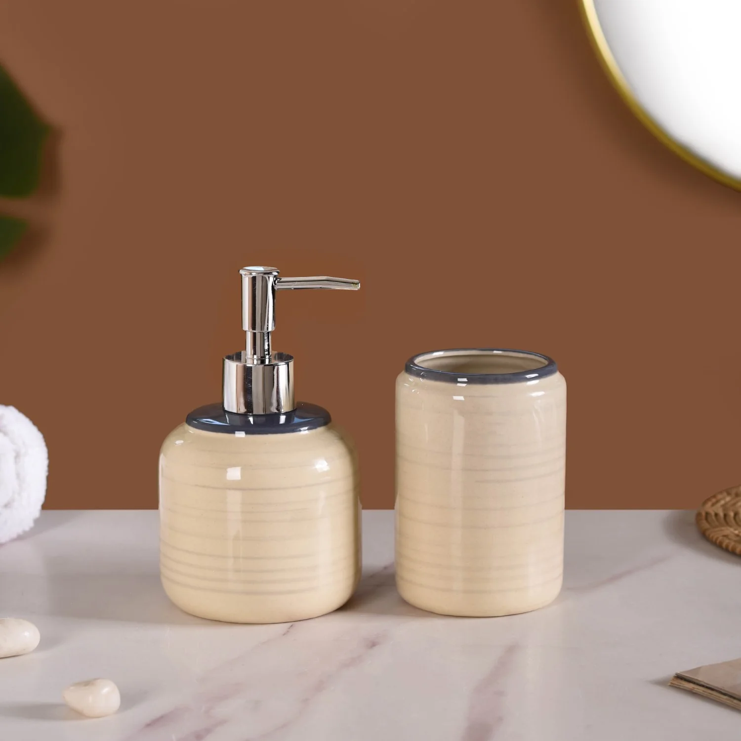 Scandinavian Bath Set of 2 Serene Cream - Image 6