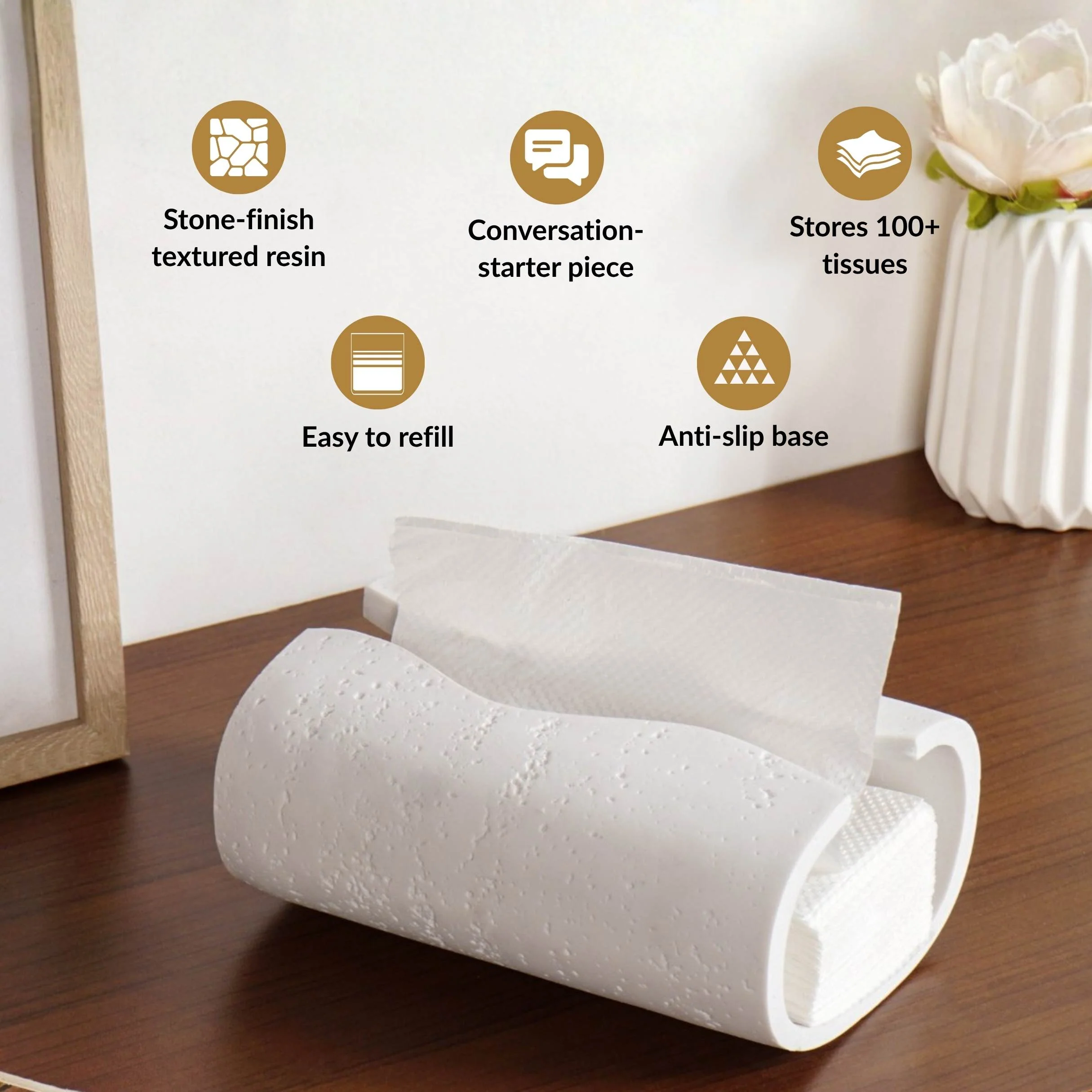 Contemporary Tissue Holder White - Image 3