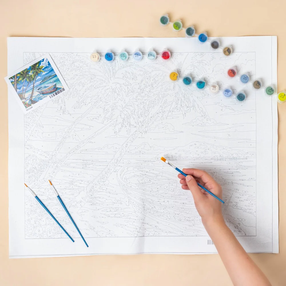 Seaside Boat DIY Painting By Numbers Kit - Image 5