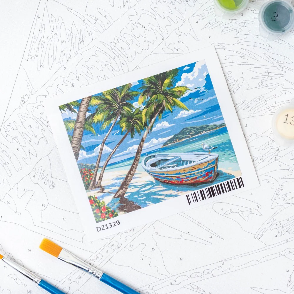 Seaside Boat DIY Painting By Numbers Kit - Image 6