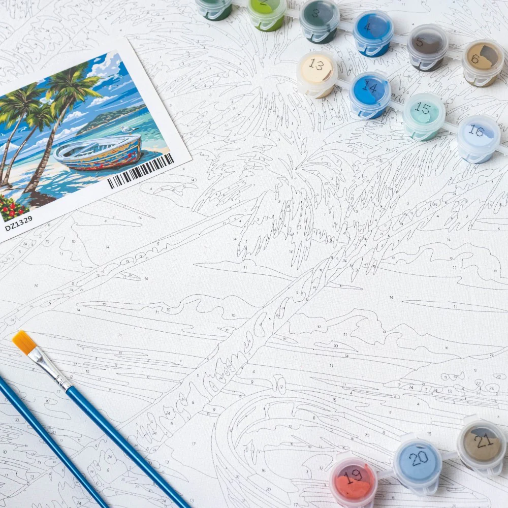 Seaside Boat DIY Painting By Numbers Kit - Image 8