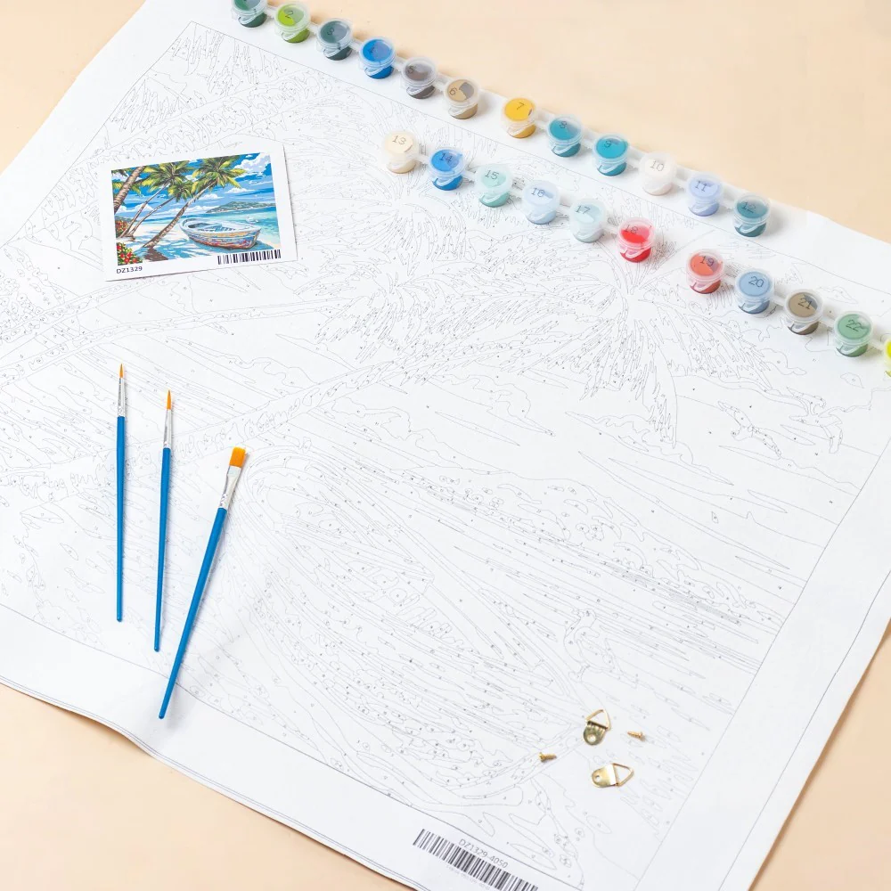 Seaside Boat DIY Painting By Numbers Kit - Image 9