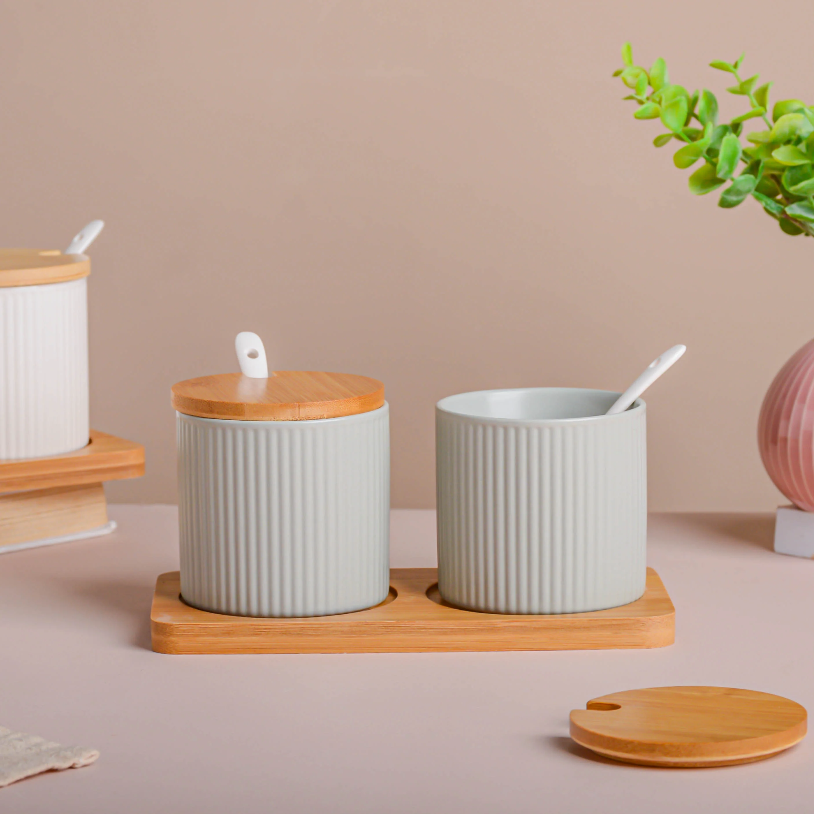 Seasoning Jar Set of 2 with Tray - Image 10