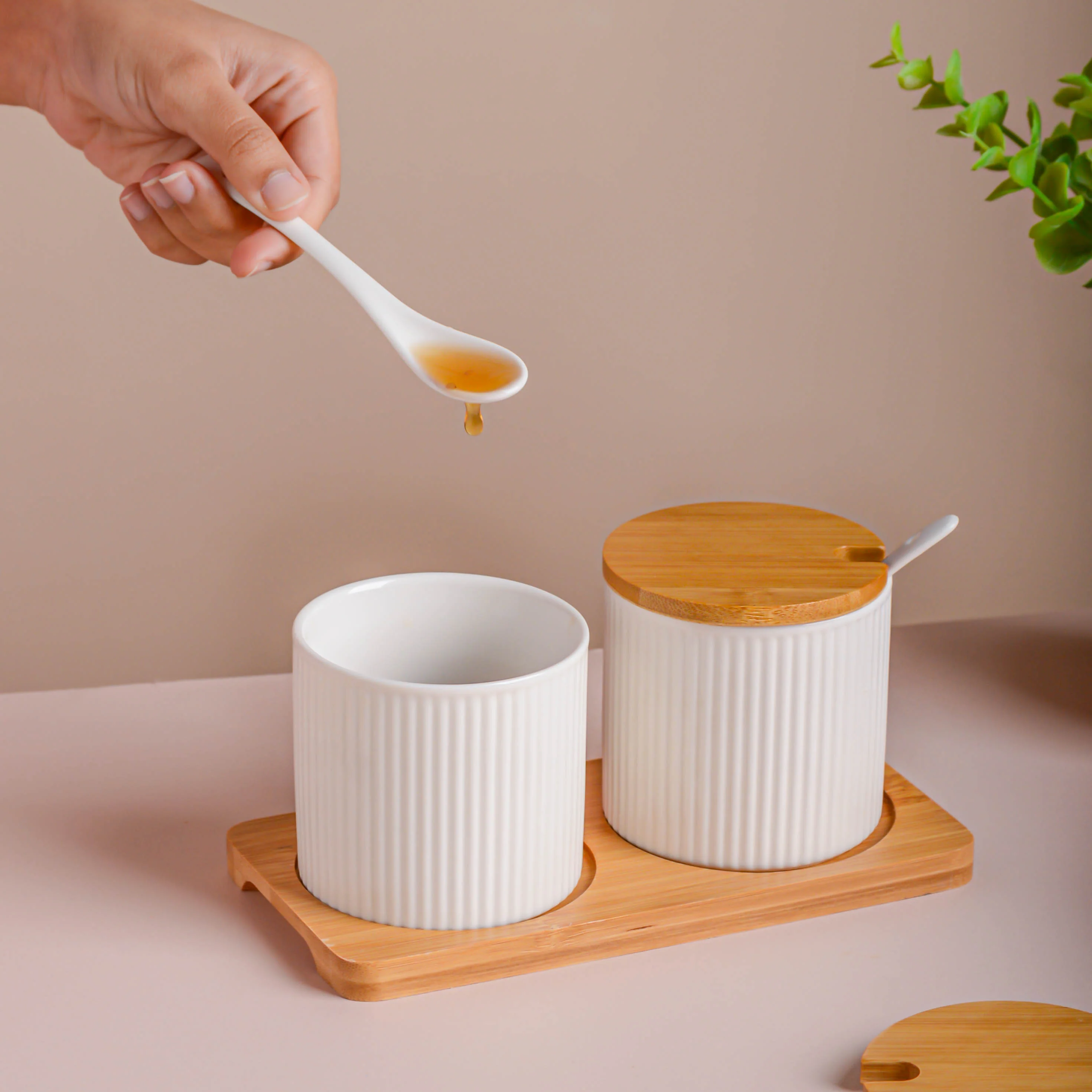 Seasoning Jar Set of 2 with Tray - Image 6